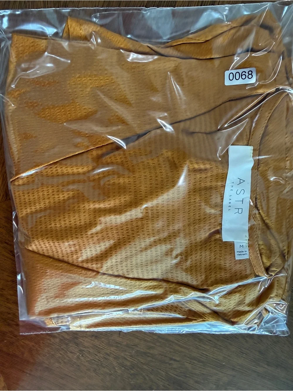 Astr Mustard Wrap Blouse with Puff Shoulders